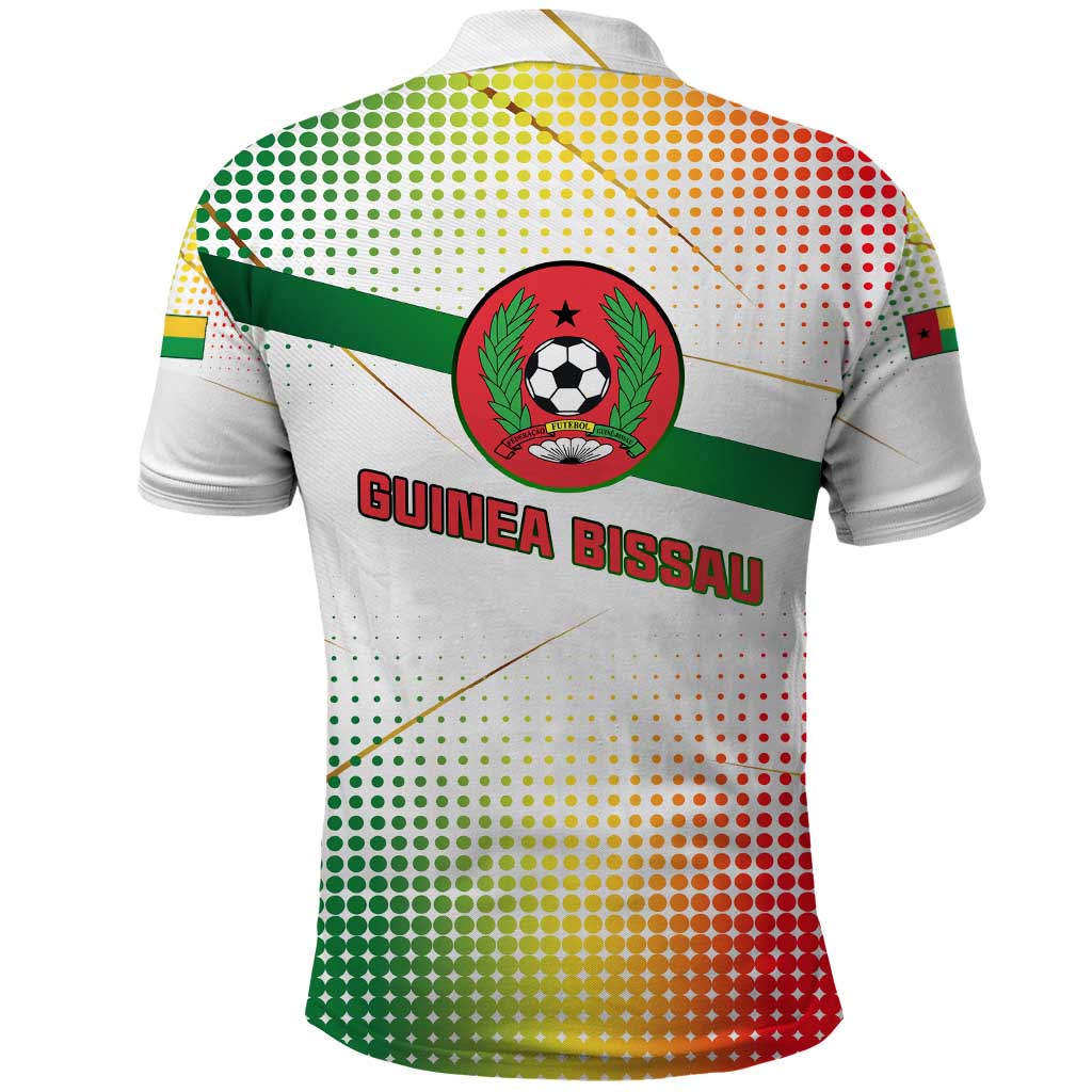 Guinea Bissau Polo Shirt with White Green Red Gradient Design - Wonder Print Shop