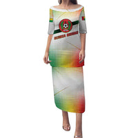 Guinea Bissau Puletasi with White Green Red Gradient Design - Wonder Print Shop
