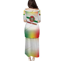 Guinea Bissau Puletasi with White Green Red Gradient Design - Wonder Print Shop