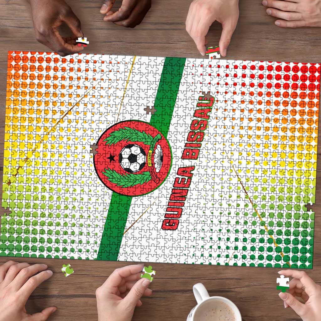 Guinea Bissau Puzzle with White Green Red Gradient Design - Wonder Print Shop