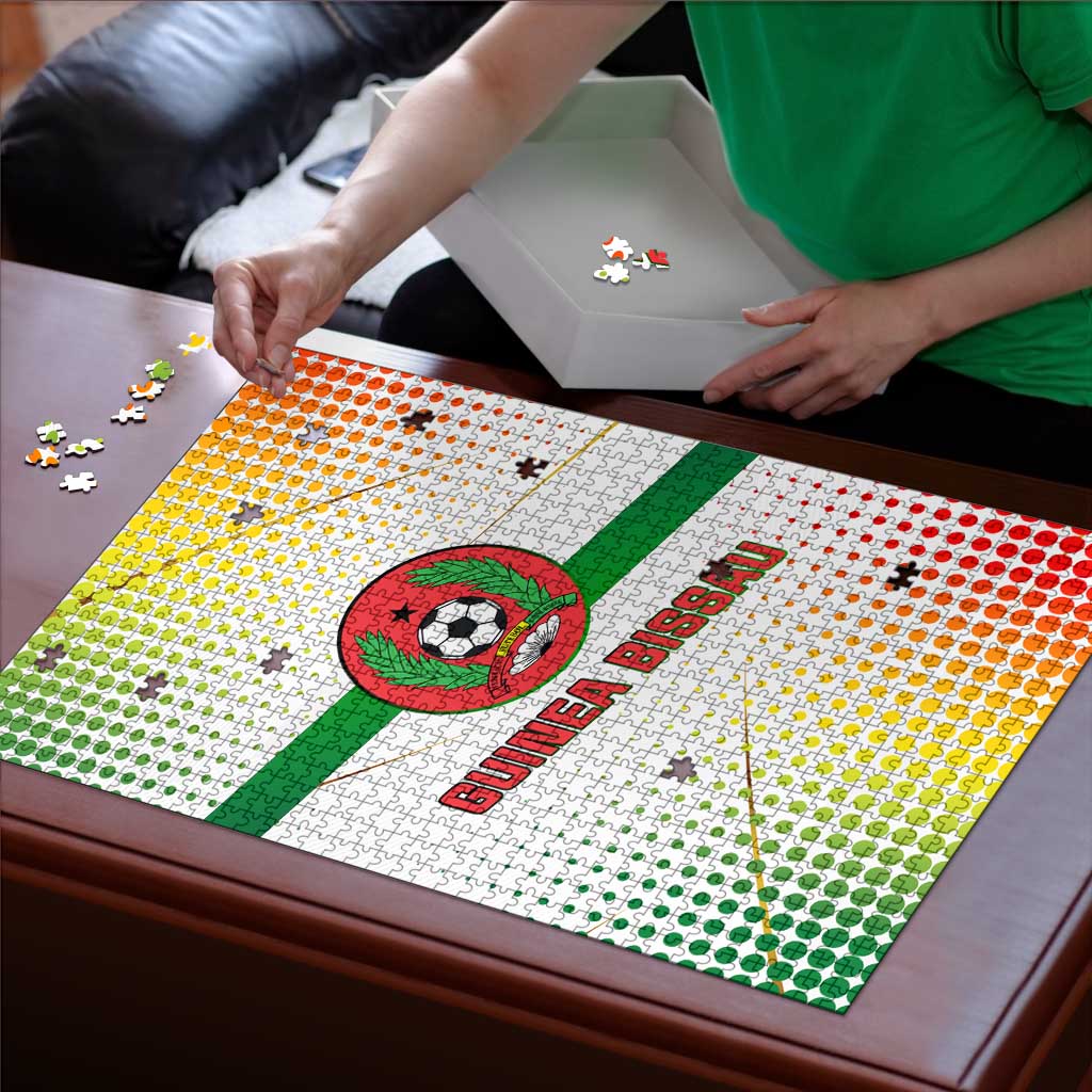 Guinea Bissau Puzzle with White Green Red Gradient Design - Wonder Print Shop