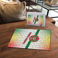 Guinea Bissau Puzzle with White Green Red Gradient Design - Wonder Print Shop