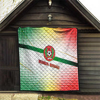 Guinea Bissau Quilt with White Green Red Gradient Design - Wonder Print Shop