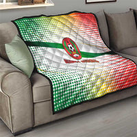 Guinea Bissau Quilt with White Green Red Gradient Design - Wonder Print Shop