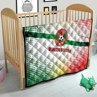 Guinea Bissau Quilt with White Green Red Gradient Design - Wonder Print Shop