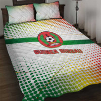 Guinea Bissau Quilt Bed Set with White Green Red Gradient Design - Wonder Print Shop