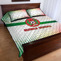 Guinea Bissau Quilt Bed Set with White Green Red Gradient Design - Wonder Print Shop