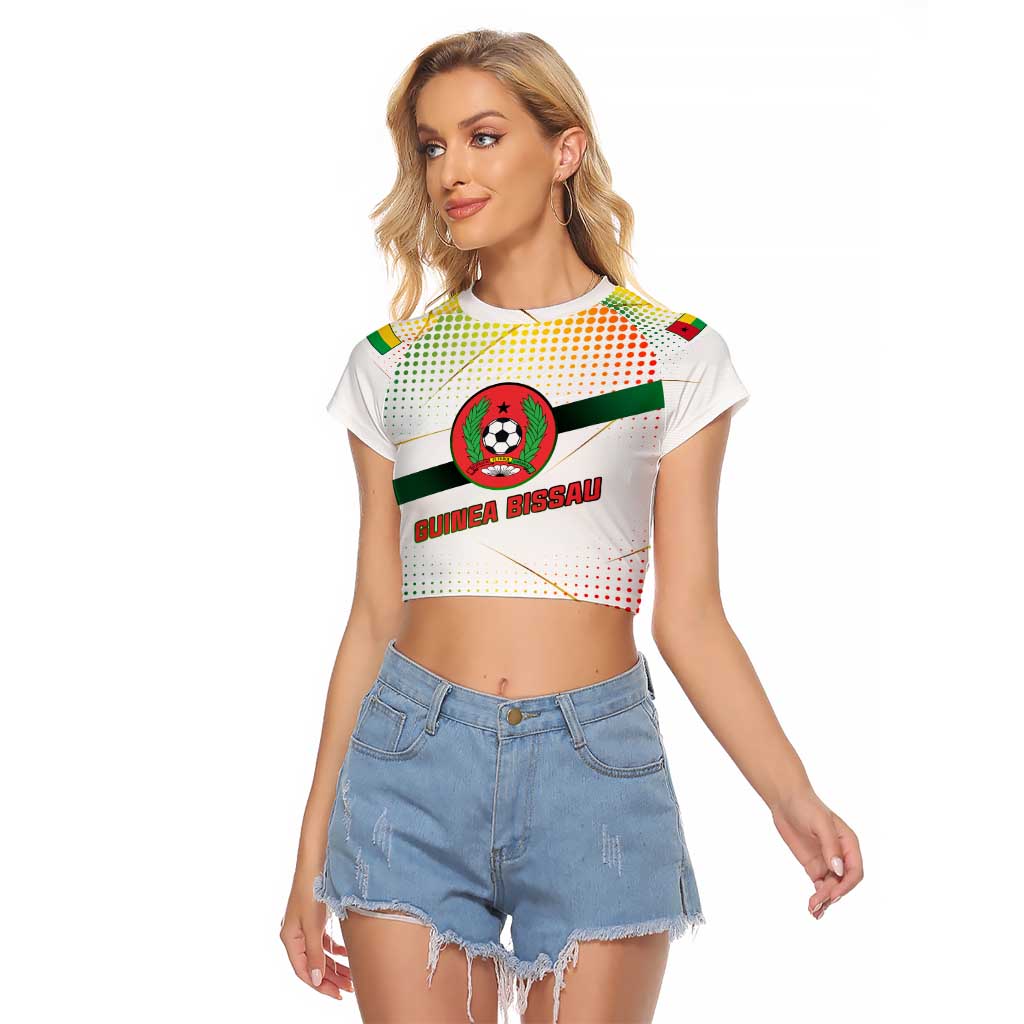 Guinea Bissau Raglan Cropped T Shirt with White Green Red Gradient Design - Wonder Print Shop