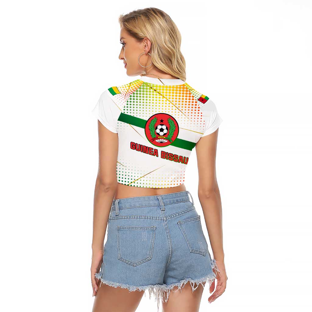 Guinea Bissau Raglan Cropped T Shirt with White Green Red Gradient Design - Wonder Print Shop