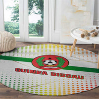 Guinea Bissau Round Carpet with White Green Red Gradient Design - Wonder Print Shop