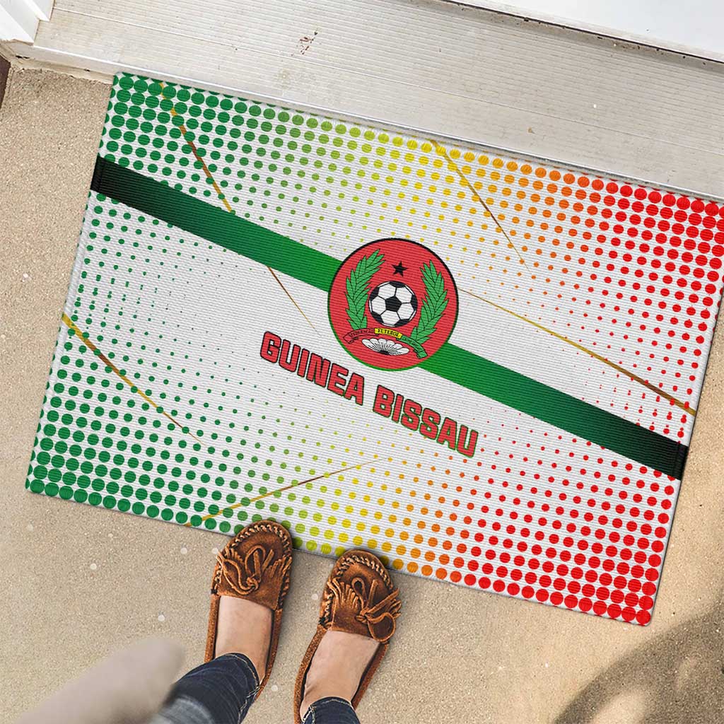 Guinea Bissau Rubber Doormat with White Green Red Gradient Design - Wonder Print Shop