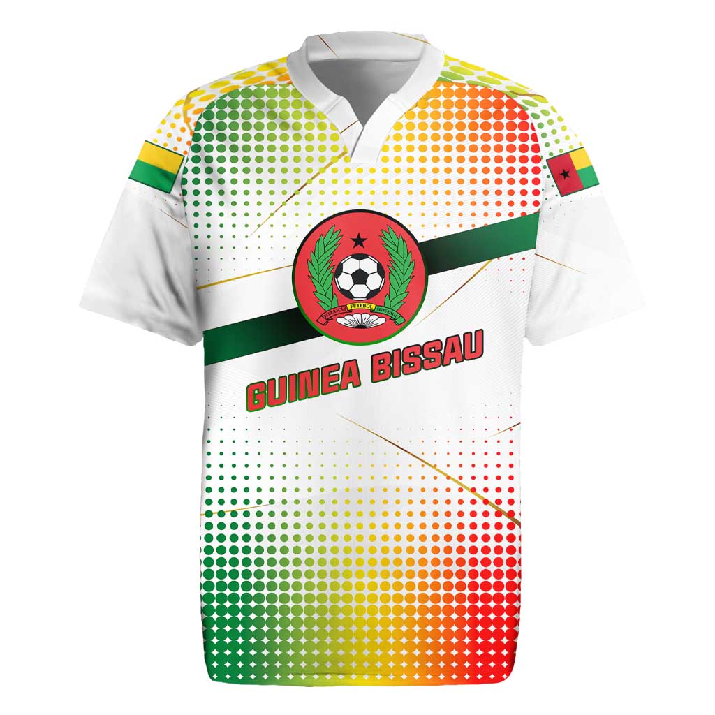 Guinea Bissau Rugby Jersey with White Green Red Gradient Design - Wonder Print Shop