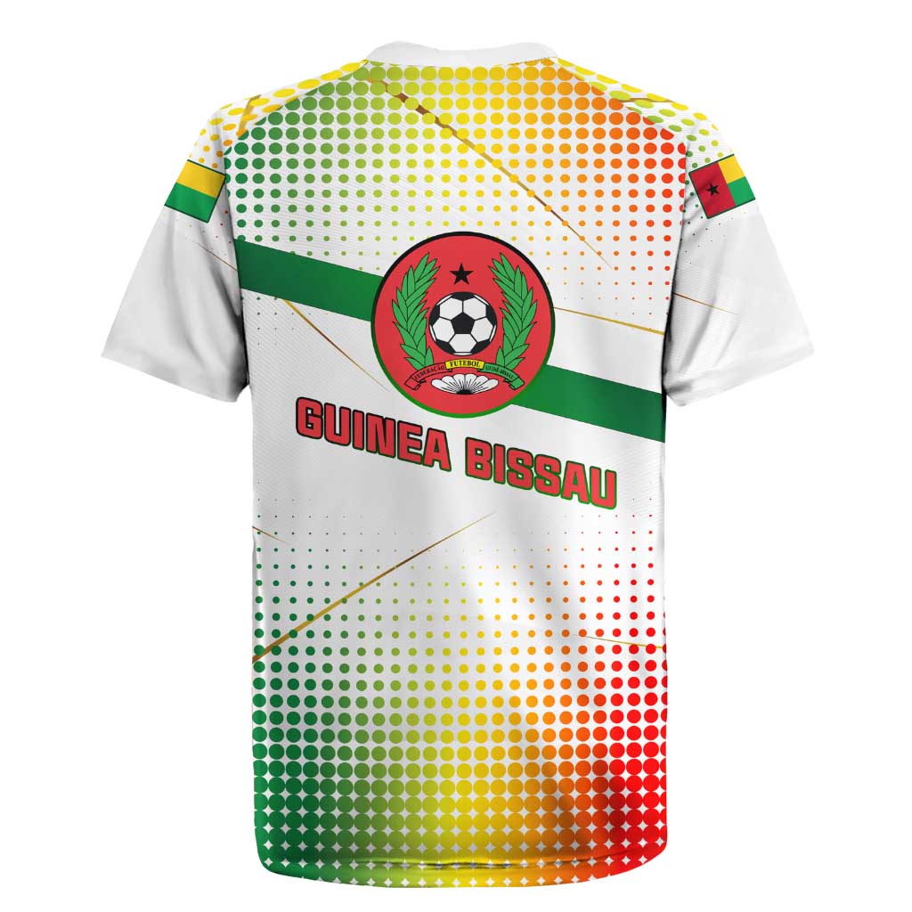 Guinea Bissau Rugby Jersey with White Green Red Gradient Design - Wonder Print Shop