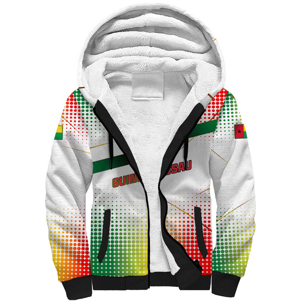 Guinea Bissau Sherpa Hoodie with White Green Red Gradient Design - Wonder Print Shop