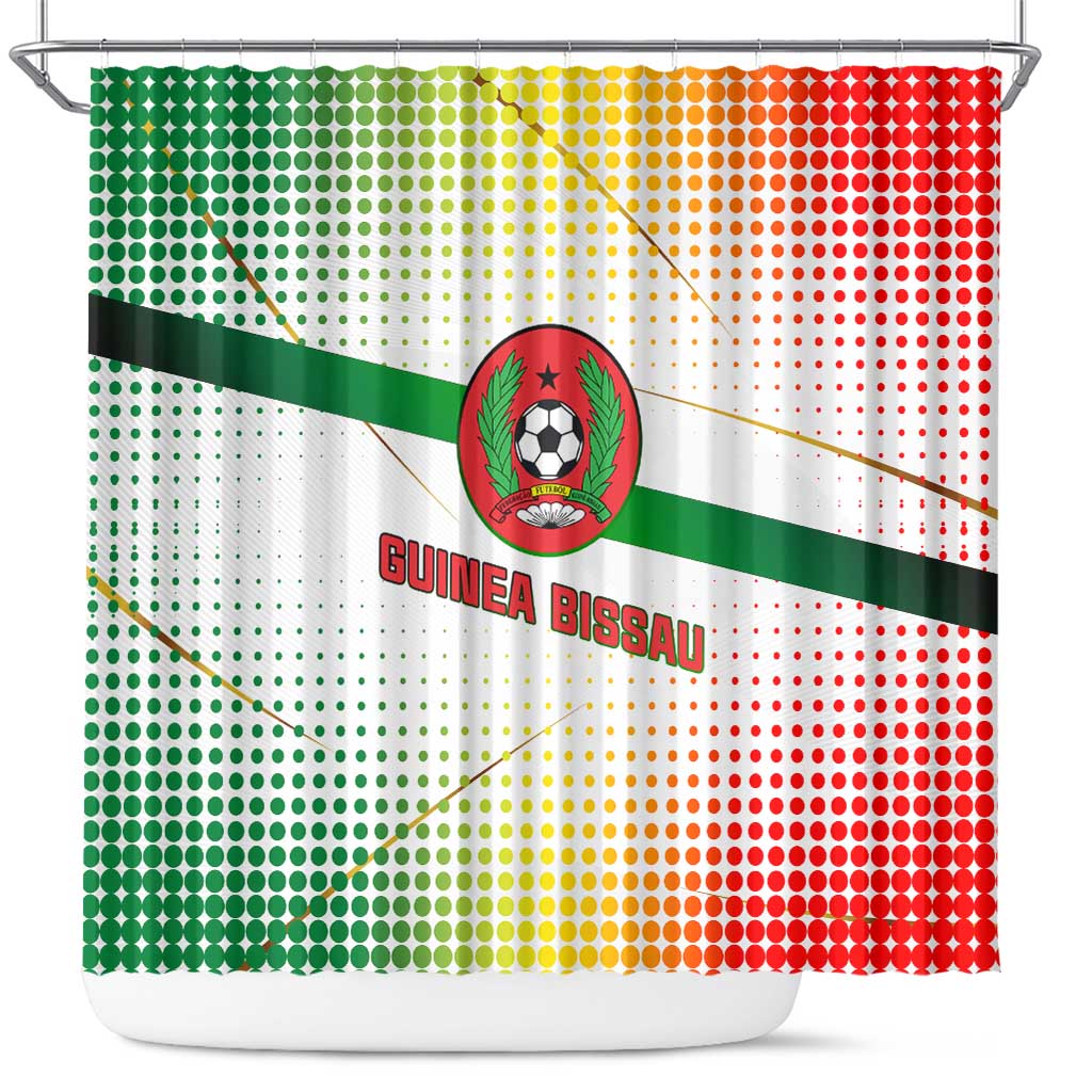 Guinea Bissau Shower Curtain with White Green Red Gradient Design - Wonder Print Shop