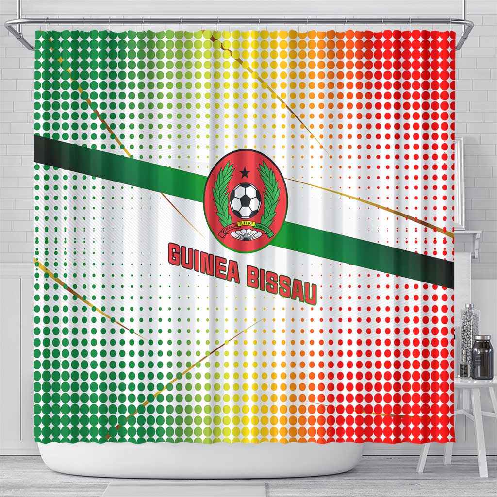 Guinea Bissau Shower Curtain with White Green Red Gradient Design - Wonder Print Shop