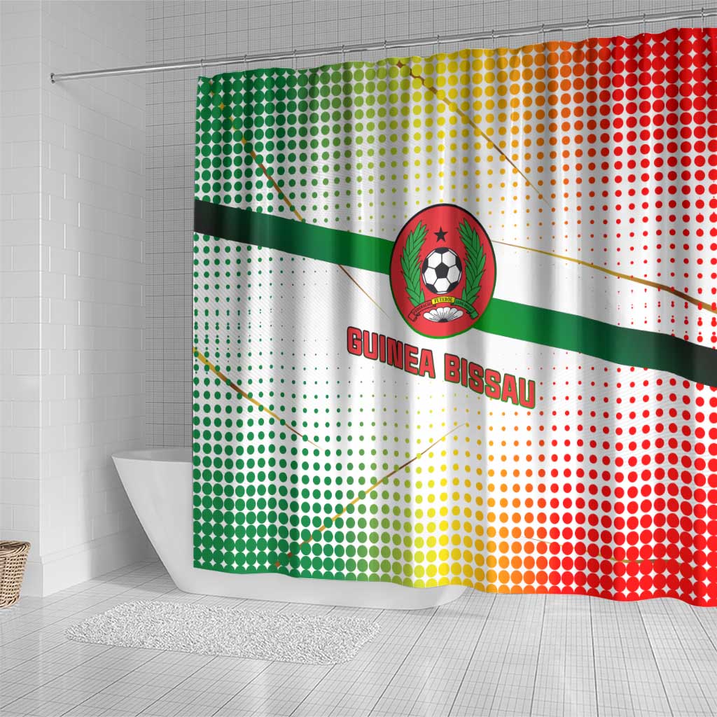 Guinea Bissau Shower Curtain with White Green Red Gradient Design - Wonder Print Shop