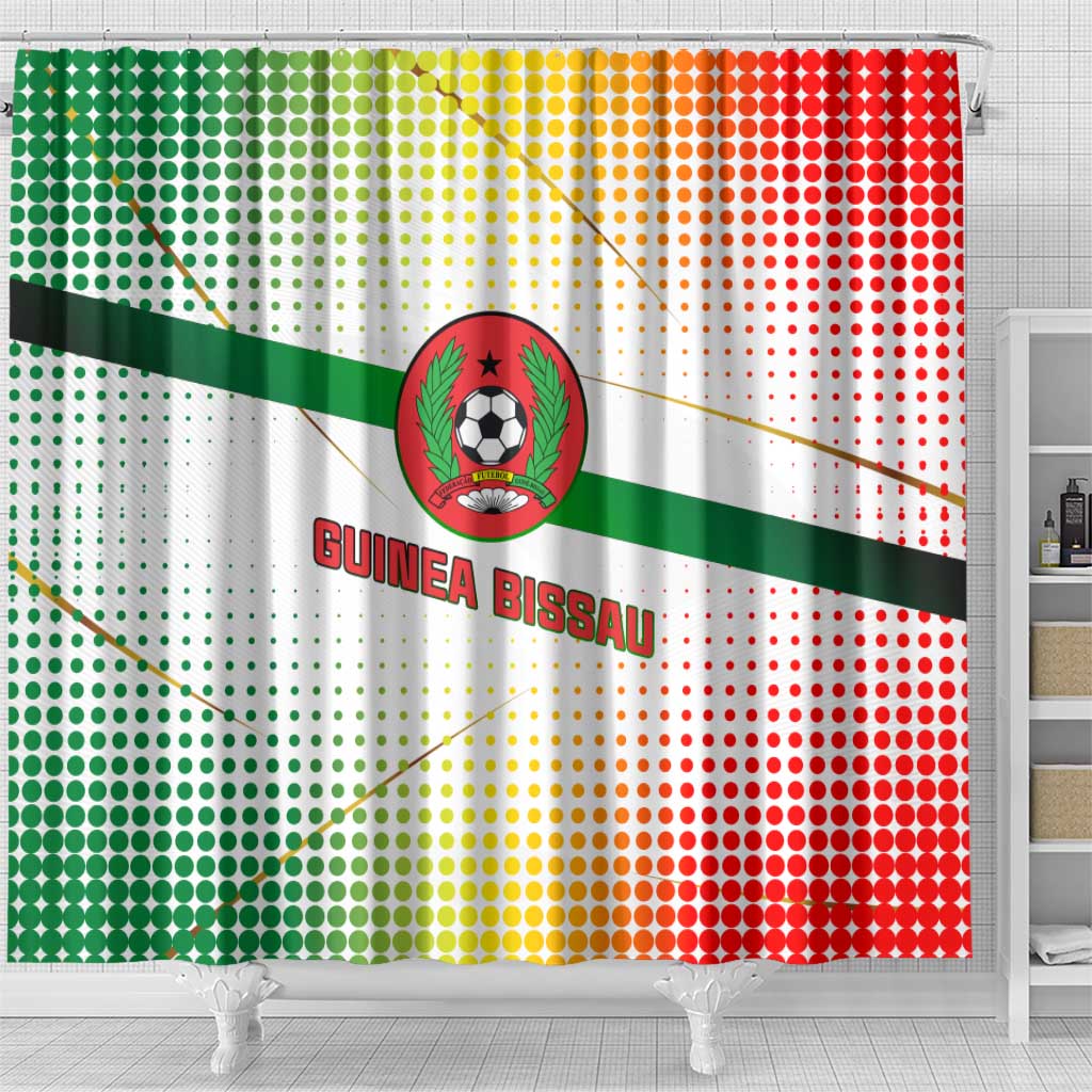 Guinea Bissau Shower Curtain with White Green Red Gradient Design - Wonder Print Shop