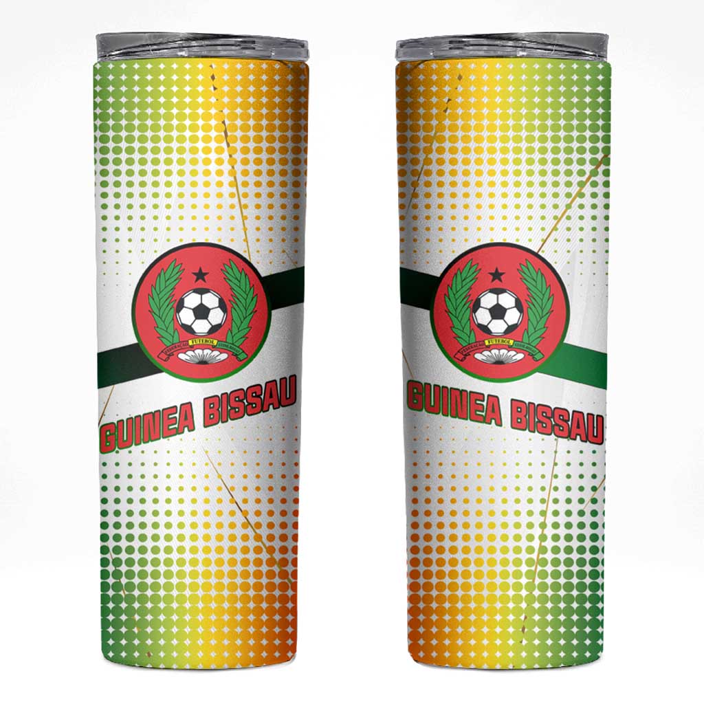 Guinea Bissau Skinny Tumbler with White Green Red Gradient Design - Wonder Print Shop