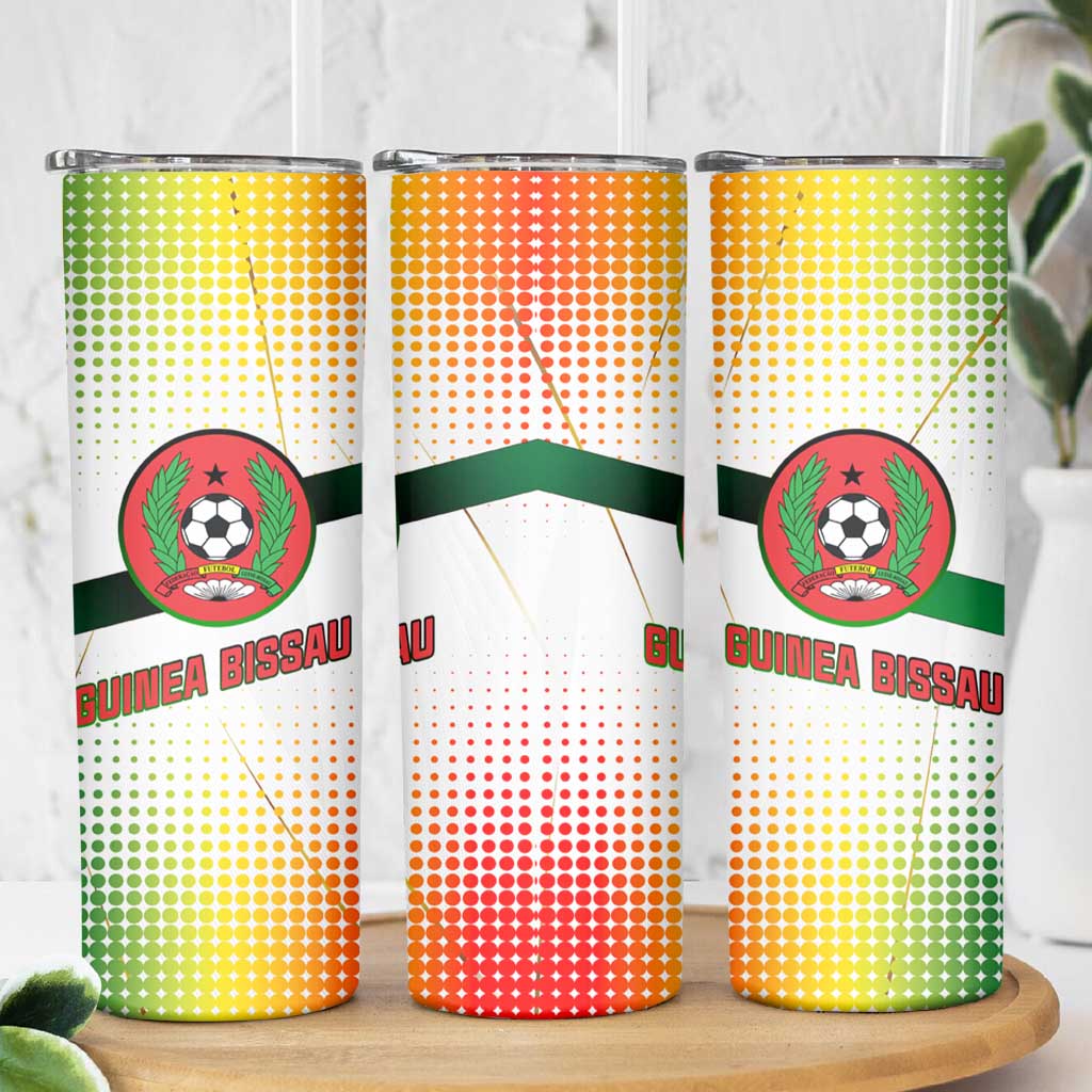 Guinea Bissau Skinny Tumbler with White Green Red Gradient Design - Wonder Print Shop