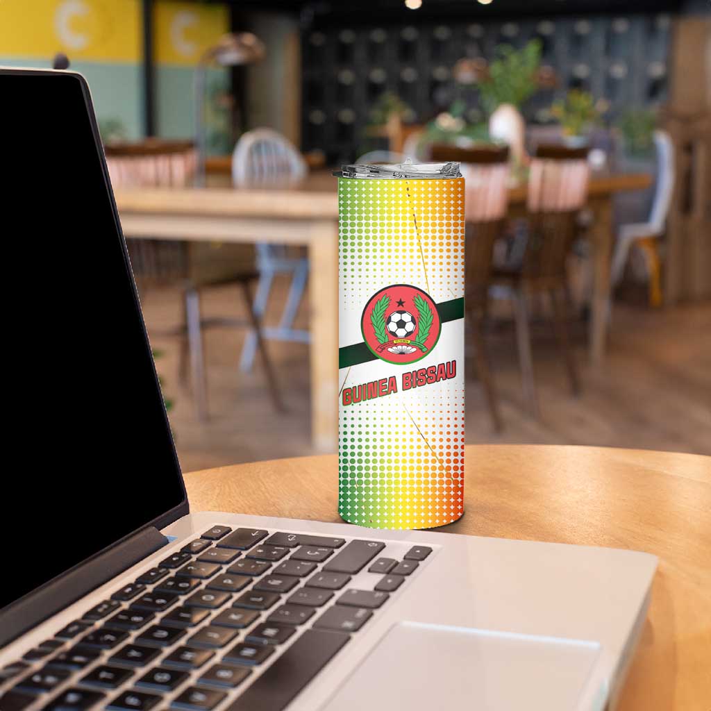 Guinea Bissau Skinny Tumbler with White Green Red Gradient Design - Wonder Print Shop