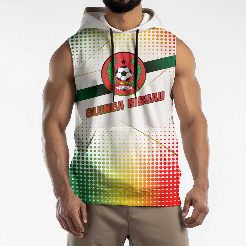 Guinea Bissau Sleeveless Hoodie with White Green Red Gradient Design - Wonder Print Shop