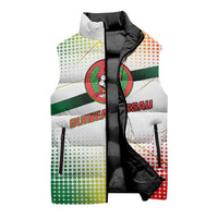 Guinea Bissau Sleeveless Puffer Jacket with White Green Red Gradient Design - Wonder Print Shop
