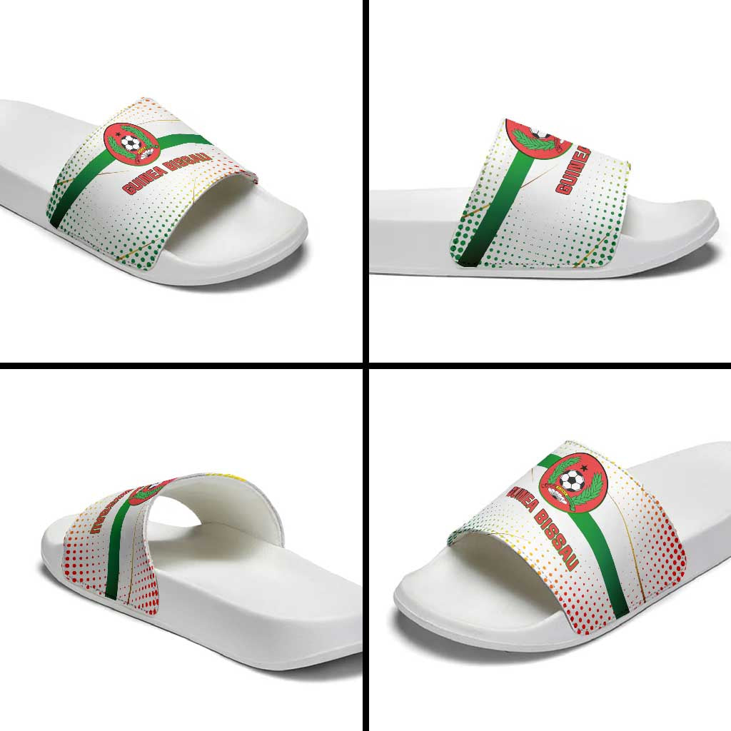 Guinea Bissau Slide Sandals with White Green Red Gradient Design - Wonder Print Shop
