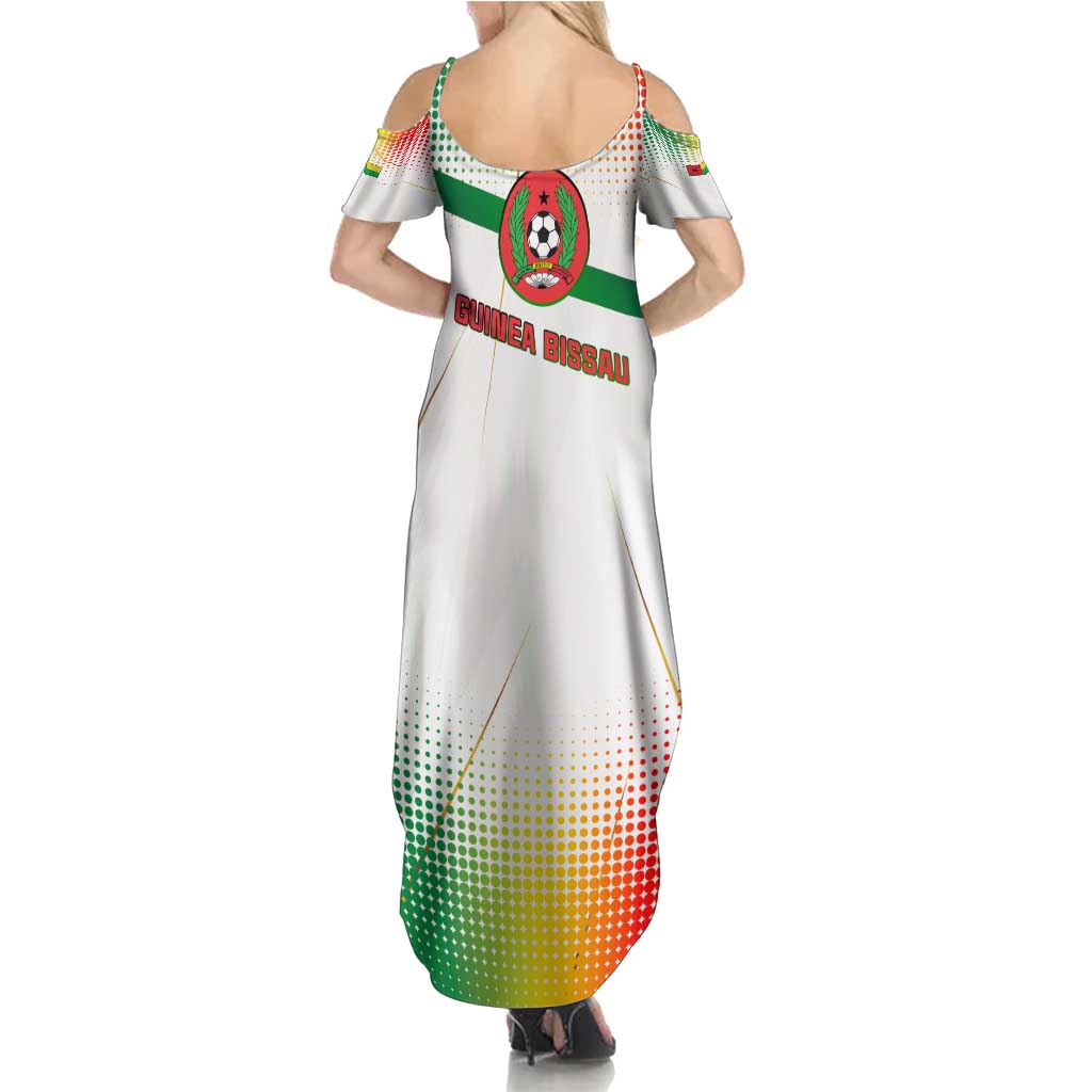 Guinea Bissau Summer Maxi Dress with White Green Red Gradient Design - Wonder Print Shop
