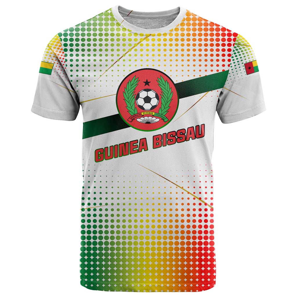 Guinea Bissau T Shirt with White Green Red Gradient Design - Wonder Print Shop