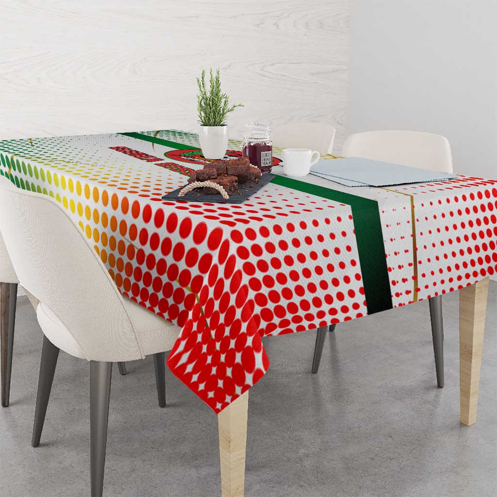 Guinea Bissau Tablecloth with White Green Red Gradient Design - Wonder Print Shop