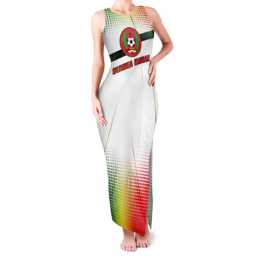 Guinea Bissau Tank Maxi Dress with White Green Red Gradient Design - Wonder Print Shop