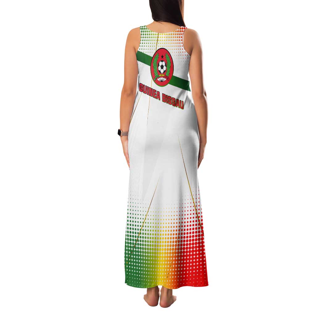 Guinea Bissau Tank Maxi Dress with White Green Red Gradient Design - Wonder Print Shop