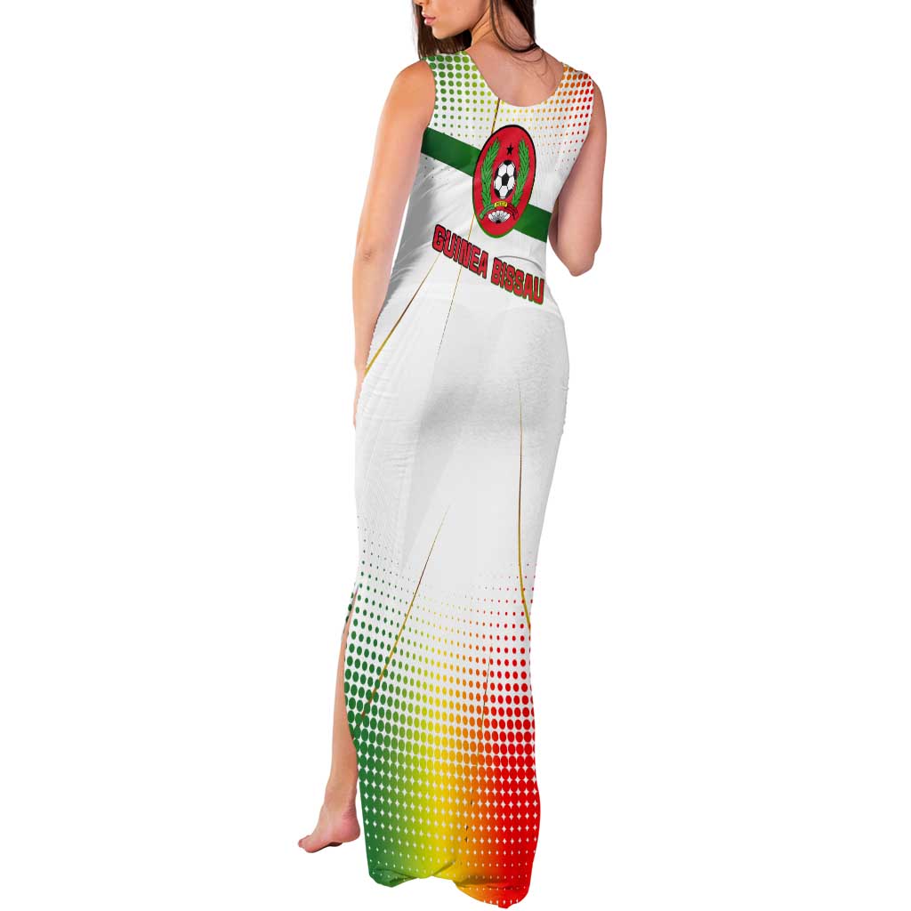 Guinea Bissau Tank Maxi Dress with White Green Red Gradient Design - Wonder Print Shop