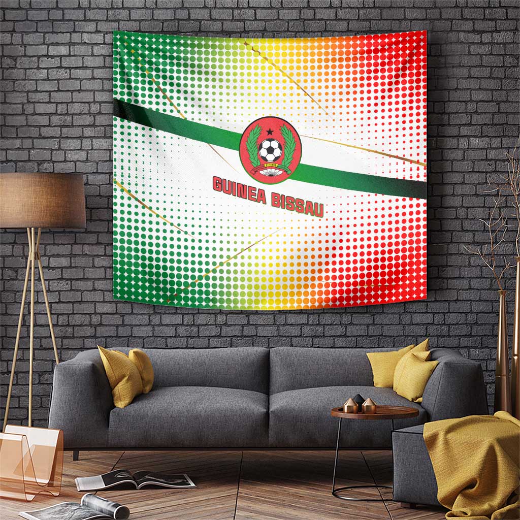 Guinea Bissau Tapestry with White Green Red Gradient Design - Wonder Print Shop