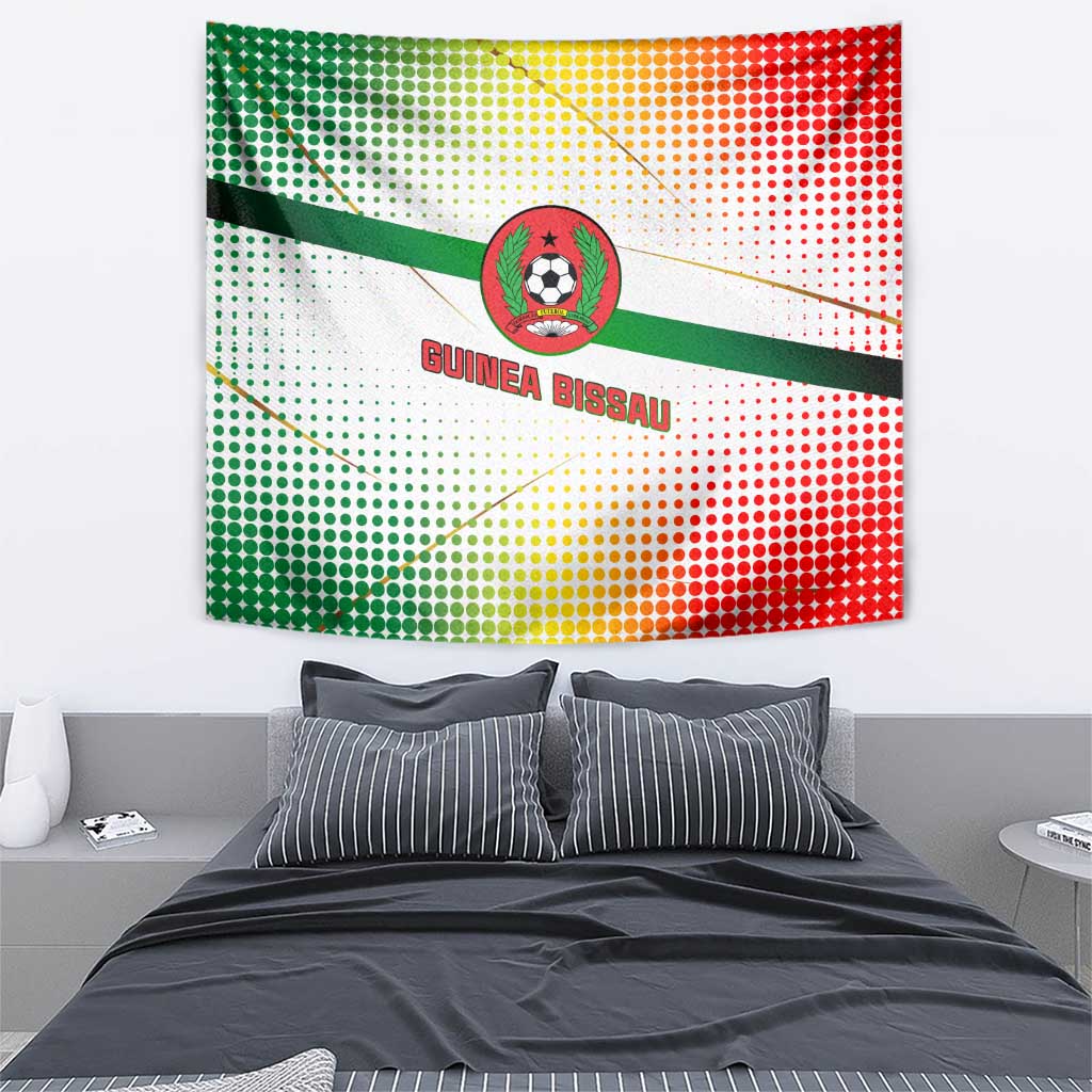 Guinea Bissau Tapestry with White Green Red Gradient Design - Wonder Print Shop