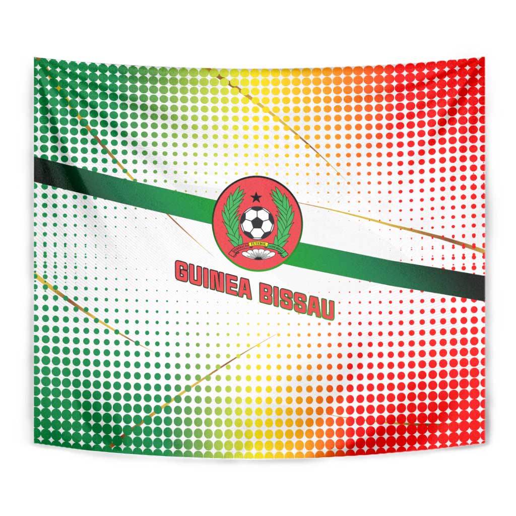 Guinea Bissau Tapestry with White Green Red Gradient Design - Wonder Print Shop