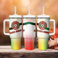 Guinea Bissau Tumbler With Handle with White Green Red Gradient Design - Wonder Print Shop