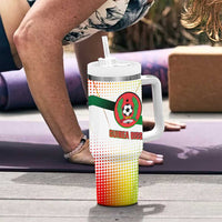 Guinea Bissau Tumbler With Handle with White Green Red Gradient Design - Wonder Print Shop