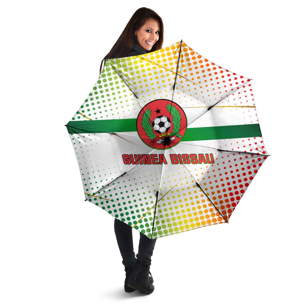 Guinea Bissau Umbrella with White Green Red Gradient Design - Wonder Print Shop