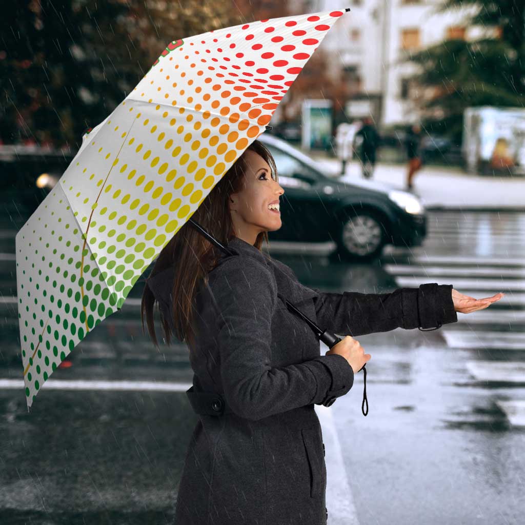 Guinea Bissau Umbrella with White Green Red Gradient Design - Wonder Print Shop