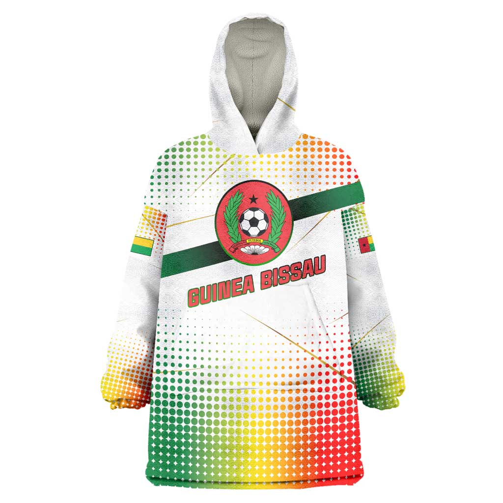 Guinea Bissau Wearable Blanket Hoodie with White Green Red Gradient Design - Wonder Print Shop