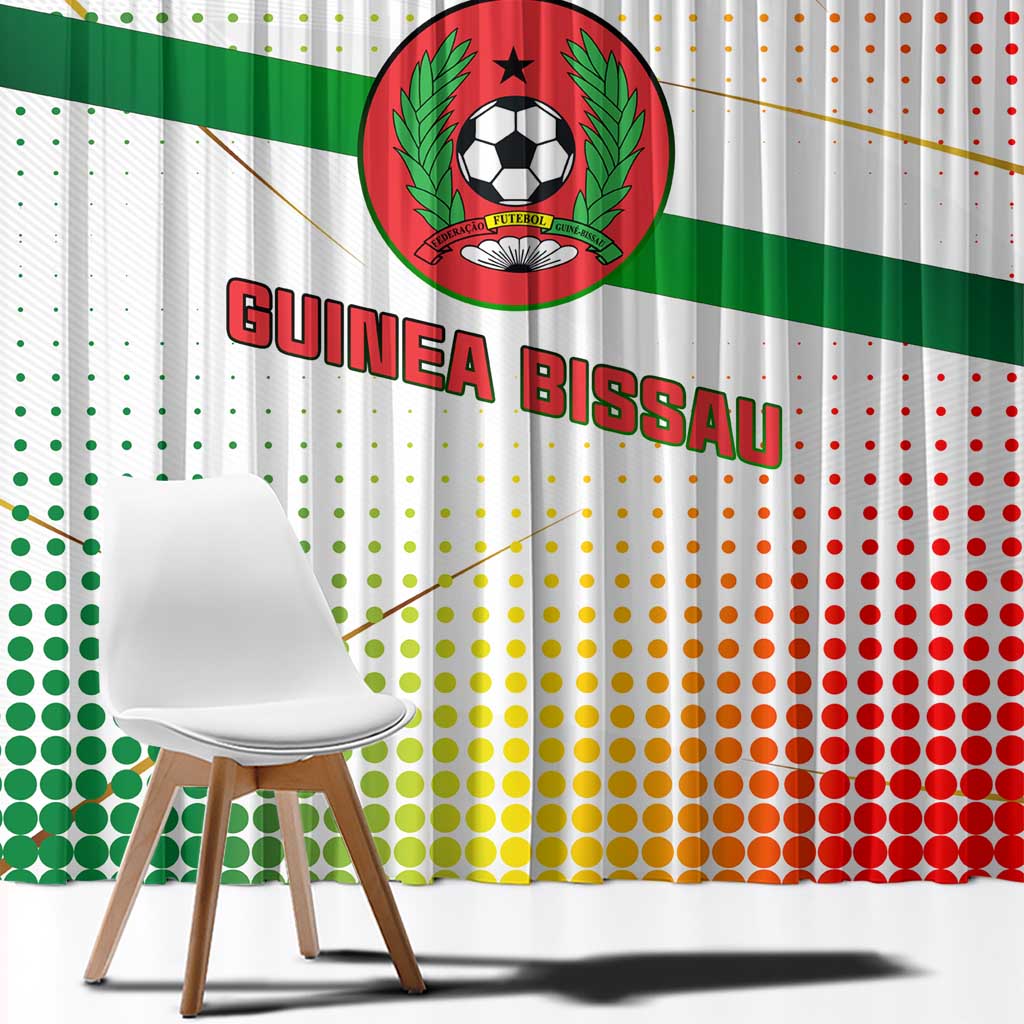 Guinea Bissau Window Curtain with White Green Red Gradient Design - Wonder Print Shop