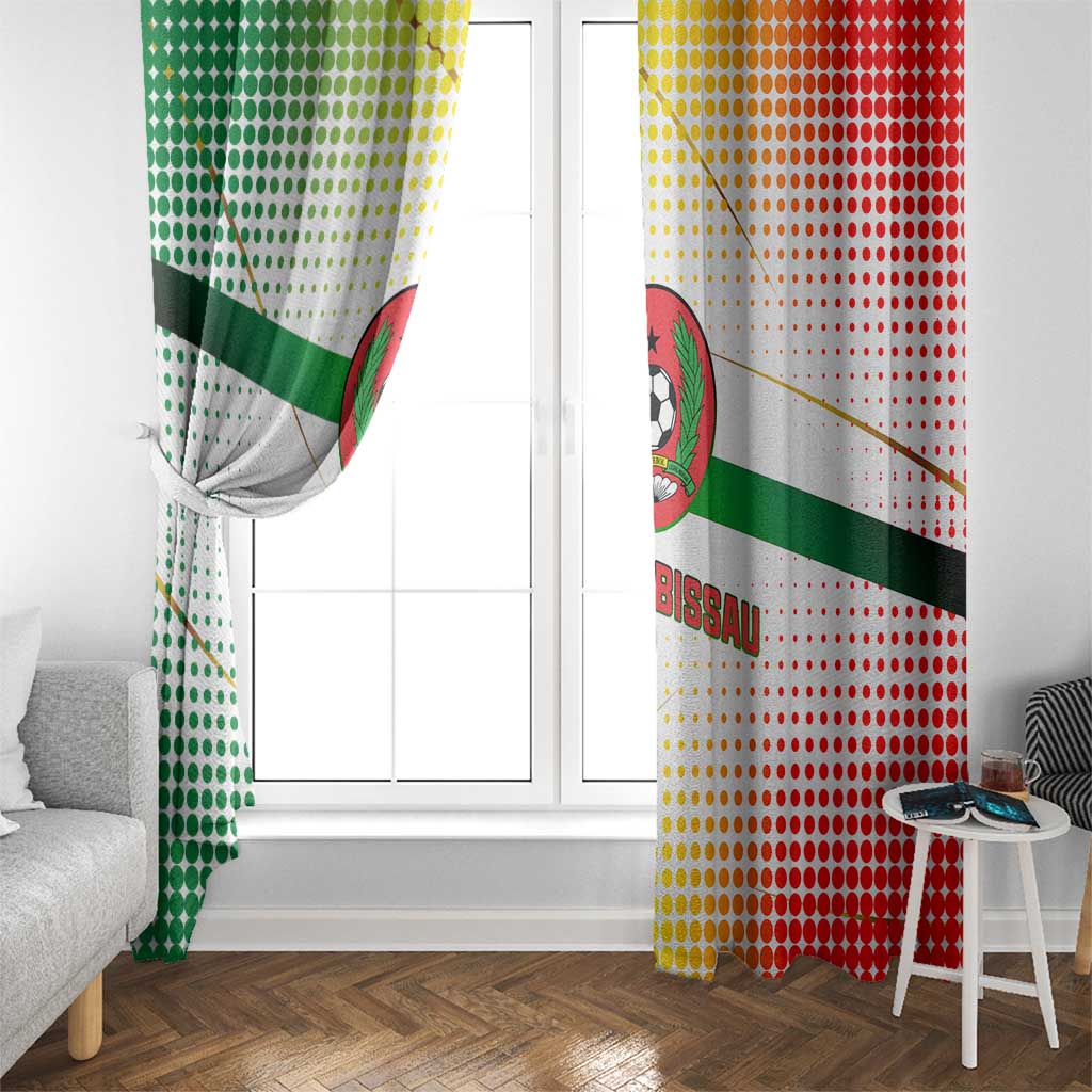 Guinea Bissau Window Curtain with White Green Red Gradient Design - Wonder Print Shop