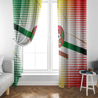 Guinea Bissau Window Curtain with White Green Red Gradient Design - Wonder Print Shop