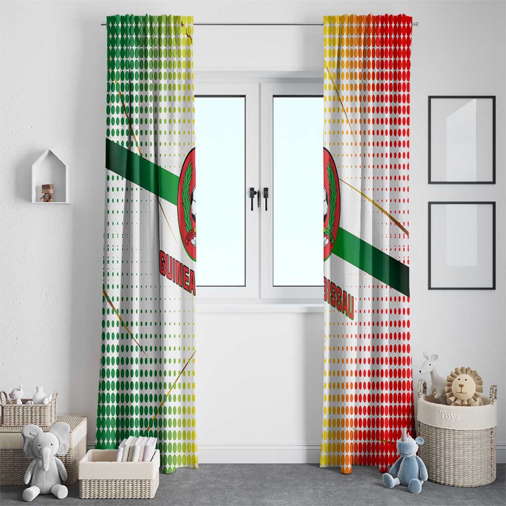 Guinea Bissau Window Curtain with White Green Red Gradient Design - Wonder Print Shop