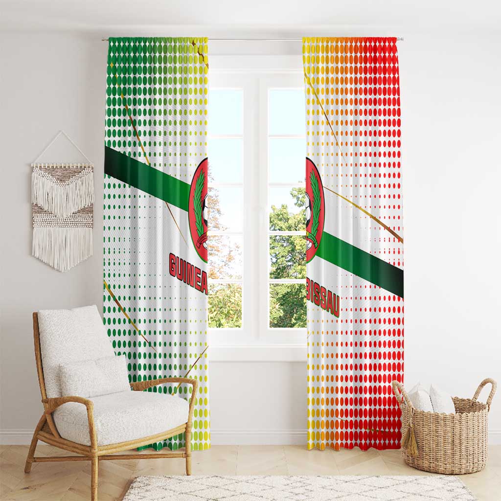 Guinea Bissau Window Curtain with White Green Red Gradient Design - Wonder Print Shop