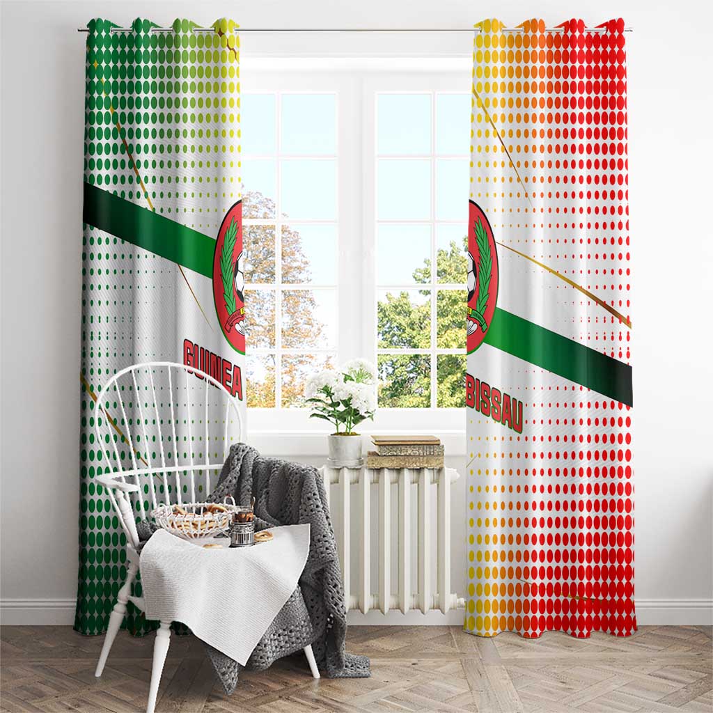 Guinea Bissau Window Curtain with White Green Red Gradient Design - Wonder Print Shop