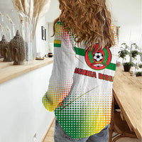 Guinea Bissau Women Casual Shirt with White Green Red Gradient Design - Wonder Print Shop
