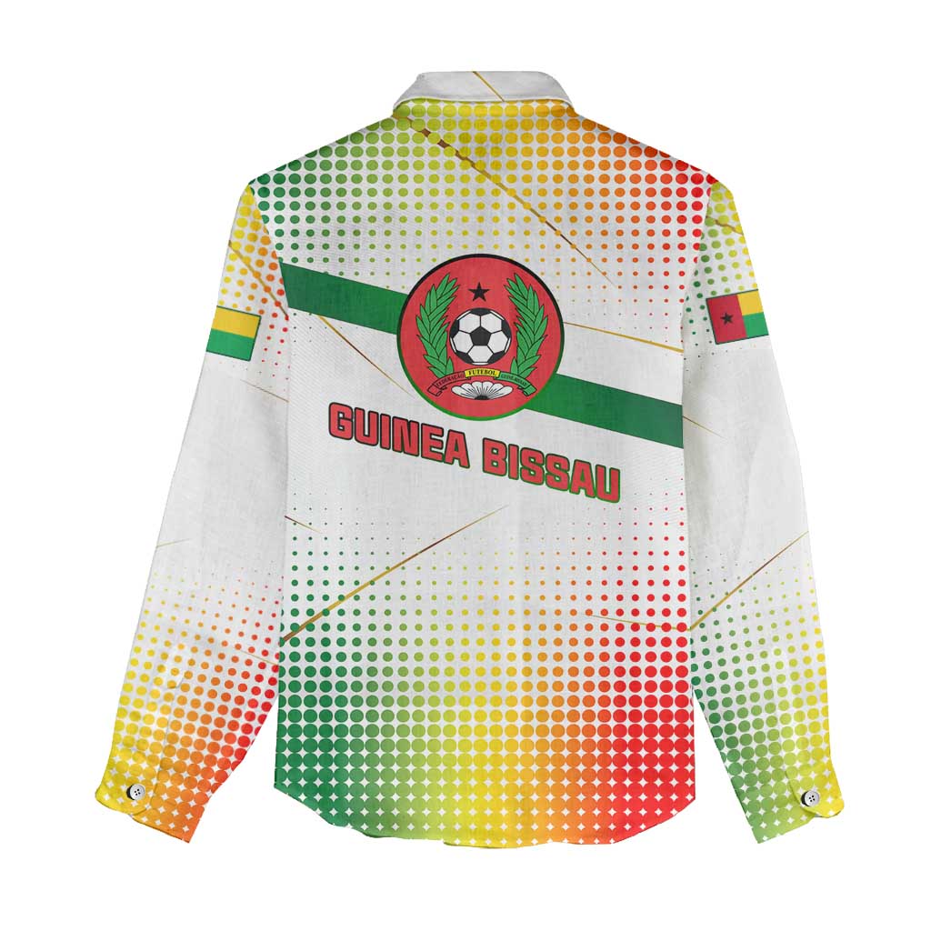 Guinea Bissau Women Casual Shirt with White Green Red Gradient Design - Wonder Print Shop